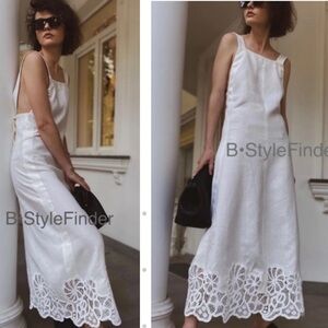 ZARA Limited Edition Linen embroidered Lace Dress